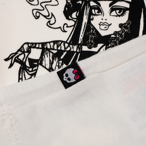 Bluză de bumbac pentru fete, de culoare albă Monster High 144063 3