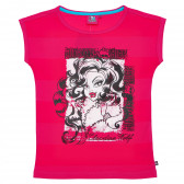 Tricou din bumbac cu culoare roz, pentru fete Monster High 144091 