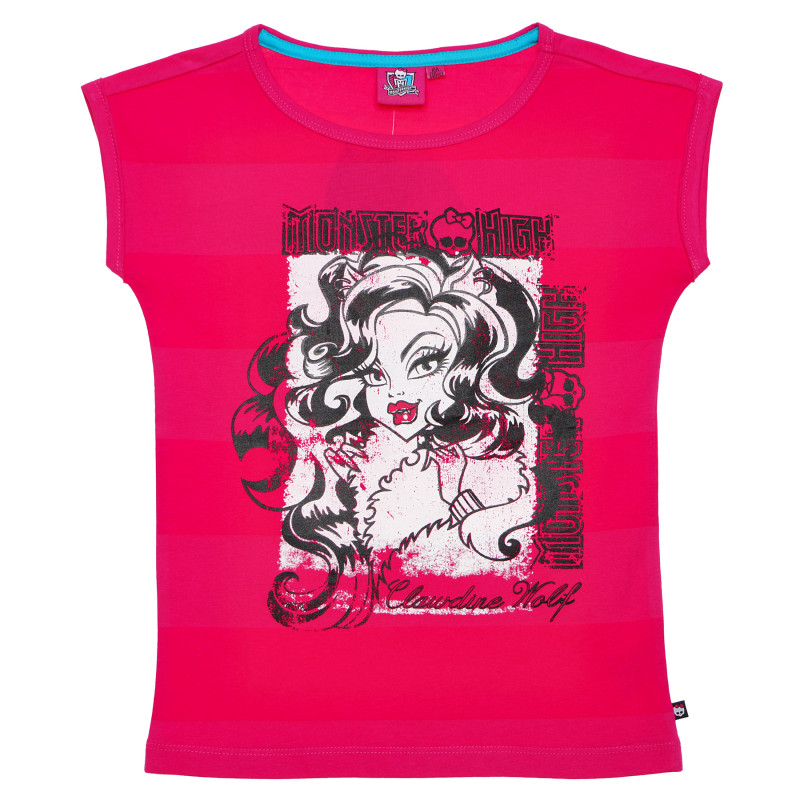 Tricou din bumbac cu culoare roz, pentru fete  144091