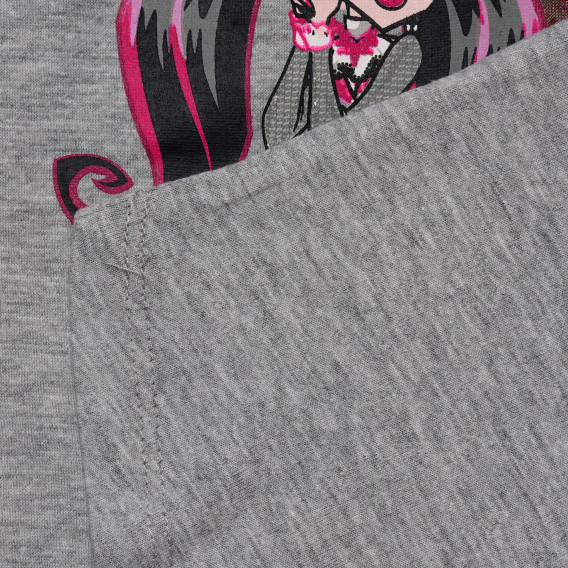 Tricou de bumbac de culoare gri pentru fete Monster High 144121 3