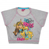 Tricou de bumbac cu imprimeu, pentru fete, Monster High, gri Monster High 144129 