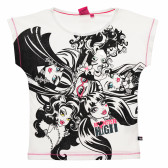 Tricou de bumbac pentru fete, în alb Monster High 144150 