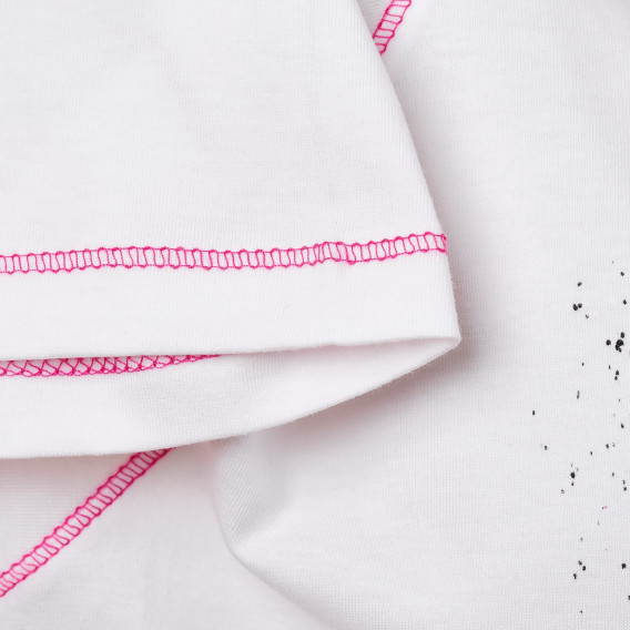 Tricou din bumbac cu culoare albă, pentru fete Monster High 144191 3