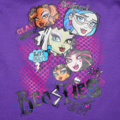 Tricou de bumbac pentru fete, violet Monster High 144204 2
