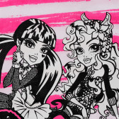 Rochie din bumbac roz și alb pentru fete Monster High 144265 2