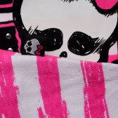 Rochie din bumbac roz și alb pentru fete Monster High 144270 3