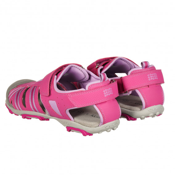Sandale trekking pentru fete, roz cu detalii interesante Geox 144526 2