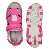 Sandale trekking pentru fete, roz cu detalii interesante Geox 144527 3