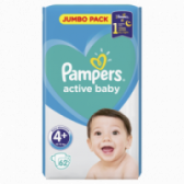Scutece de unică folosință Active Baby, mărime 4+, 10-15 kg, 62 buc. Pampers 144539 