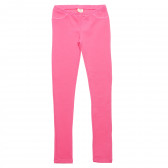 Pantaloni pentru fete cu talie elastică, de culoare roz ZY 145660 