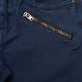 Pantaloni albastri pentru fete, cu fermoare ZY 145793 3