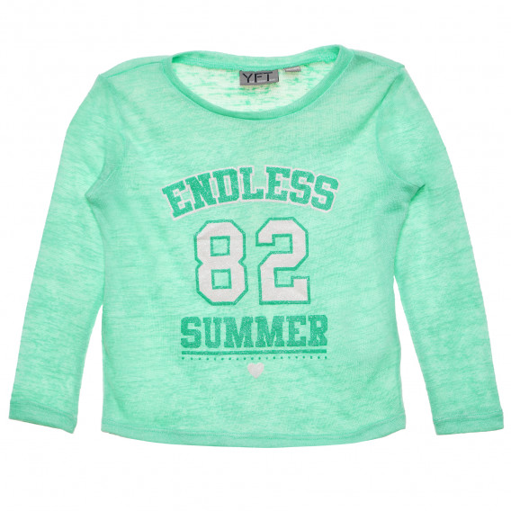 Bluză pentru fete cu mânecă lungă verde Disney 145858 