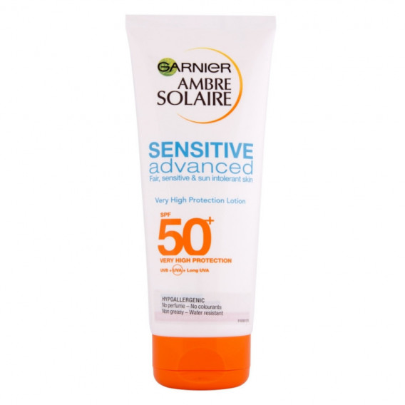 Protecție solară AMBER SOLAIRE SENSITIVE pentru piele sensibilă, SPF50 +, 200ml Garnier 145887 