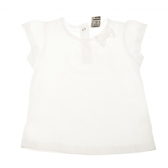 Bluză albă pentru fete, cu fundiță  147932 