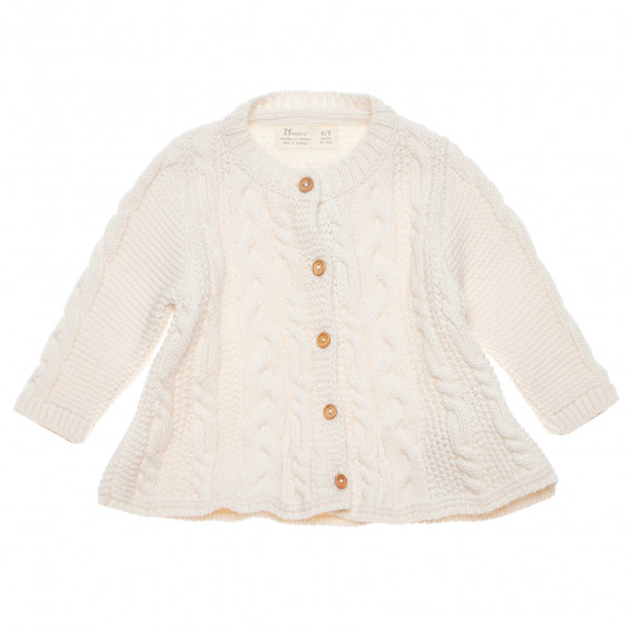 Cardigan tricotat alb pentru fetițe ZY 148015 