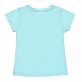 Tricou cu mâneci scurte pentru fete, albastru cu imprimeu de cățel Acar 148157 4