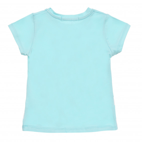 Tricou cu mâneci scurte pentru fete, albastru cu imprimeu de cățel Acar 148157 4
