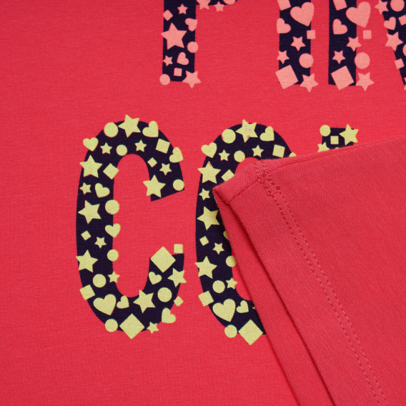 Bluză roșie cu mâneci scurte pentru fete, cu inscripție LOVE Acar 148163 3