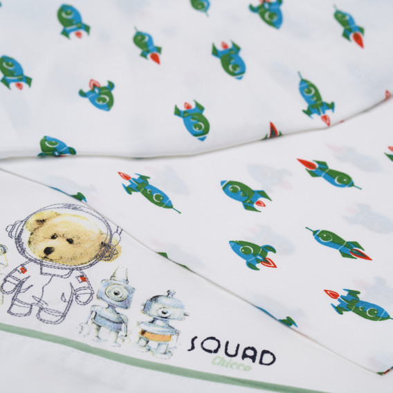 Set de lenjerie de pat pentru bebeluși alb Chicco 148373 2