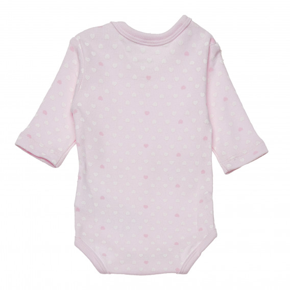 Body pentru bebeluș roz cu mâneci lungi cu inimi Chicco 148449 2