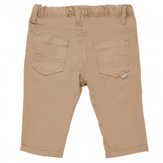 Pantaloni copii din bumbac bej cu talie elastică Chicco 148525 2
