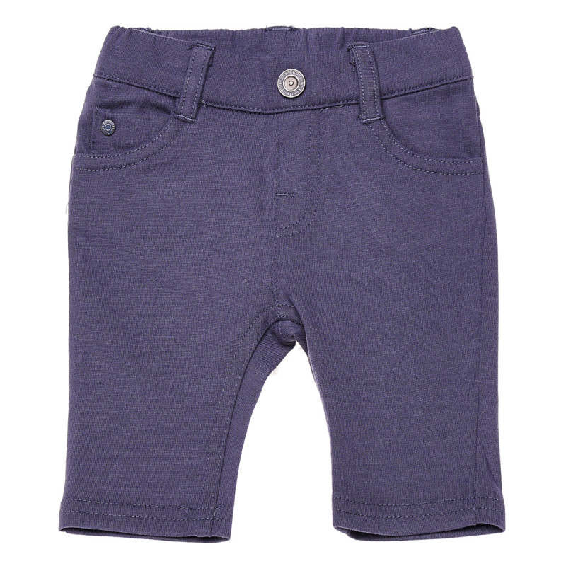Pantaloni pentru băieți albastru închis cu talie elastică  148557