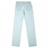 Pantaloni pentru fete albaștri cu dantelă la talie Chicco 148565 2