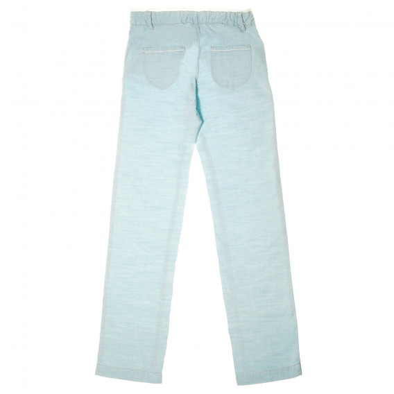Pantaloni pentru fete albaștri cu dantelă la talie Chicco 148565 2