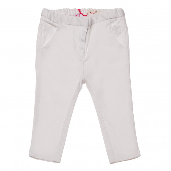Pantaloni de bumbac pentru copii, alb Chicco 148598 