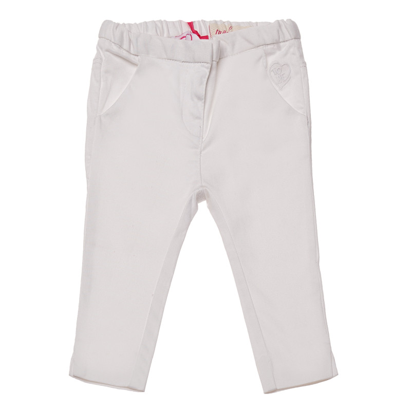 Pantaloni de bumbac pentru copii, alb  148598
