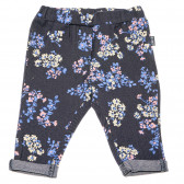 Pantaloni albaștri pentru copii cu imprimeu floral Chicco 148602 