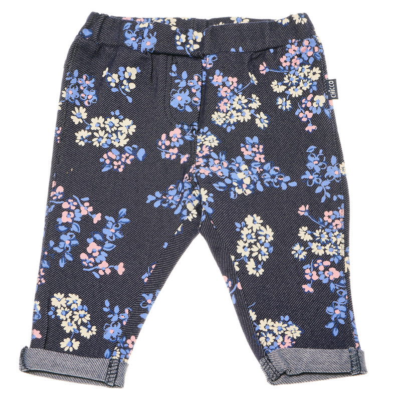 Pantaloni albaștri pentru copii cu imprimeu floral  148602