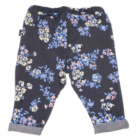 Pantaloni albaștri pentru copii cu imprimeu floral Chicco 148603 2