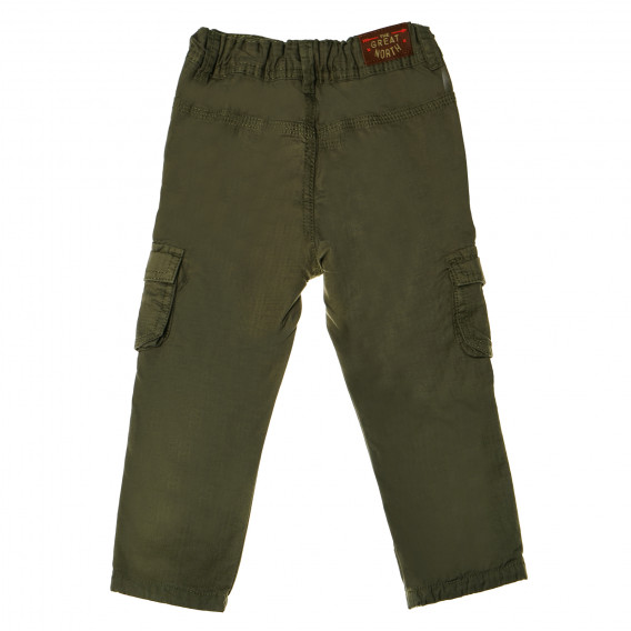 Pantaloni de culoare verde închis pentru băieți cu buzunare exterioare Chicco 148628 2