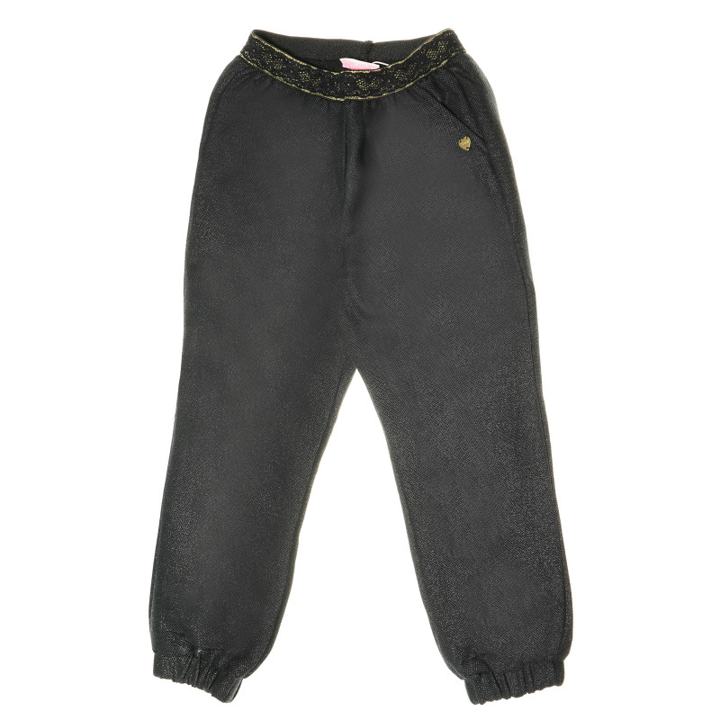 Pantaloni negri pentru fete cu elastic la talie  148639