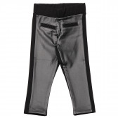 Pantaloni pentru fetițe cu panouri din piele neagră Chicco 148658 