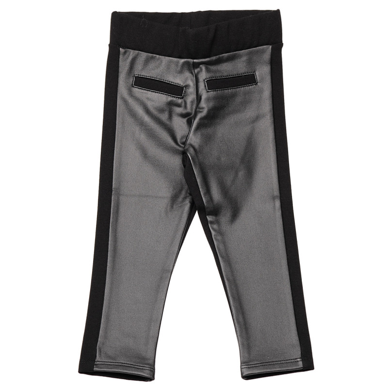 Pantaloni pentru fetițe cu panouri din piele neagră  148658