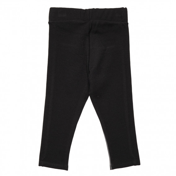 Pantaloni pentru fetițe cu panouri din piele neagră Chicco 148659 2