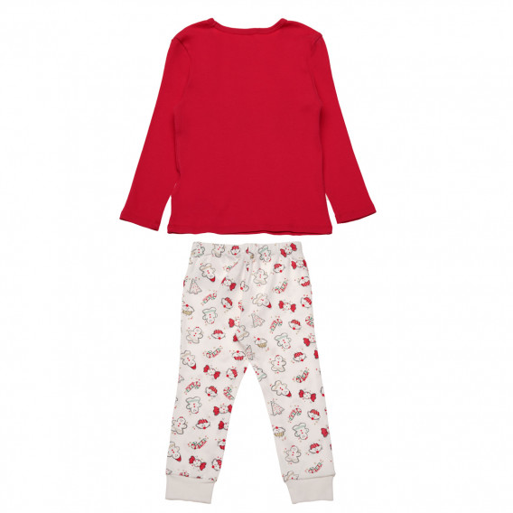 Pijamale din bumbac din două piese, roșu și alb, pentru fete Chicco 148761 3