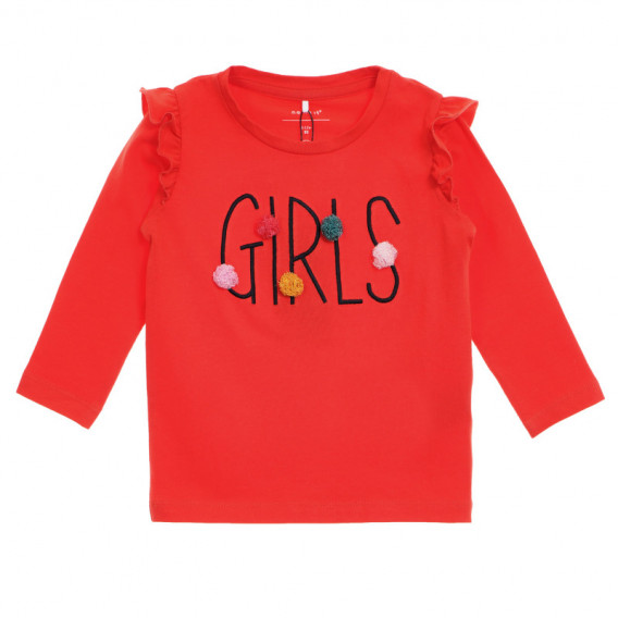 Bluză cu mânecă lungă și volane, pentru fete, roșu Name it 150109 