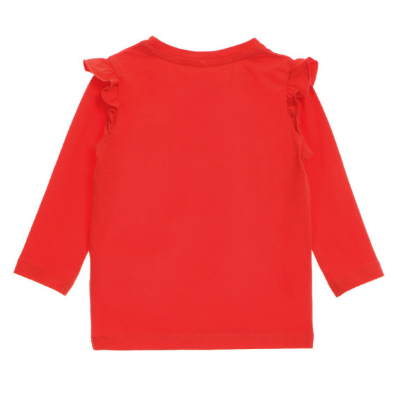 Bluză cu mânecă lungă și volane, pentru fete, roșu Name it 150112 4