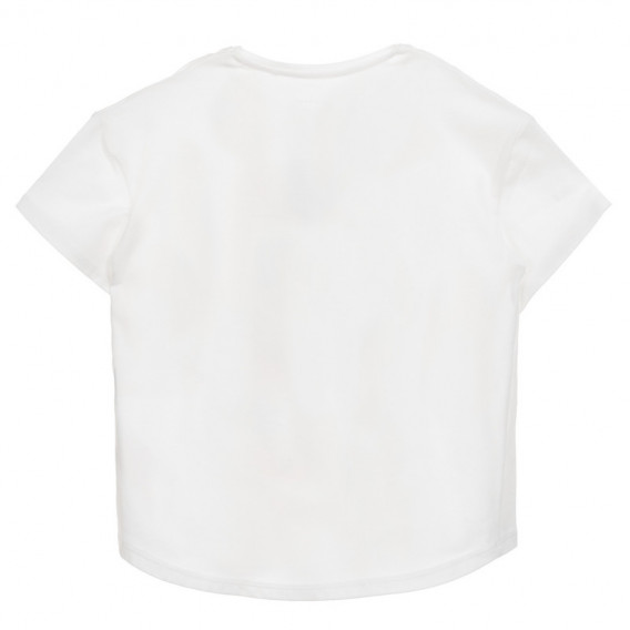 Tricou cu mâneci scurte și imprimeu pentru fete, alb Name it 150138 4