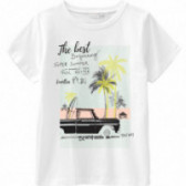Tricou din bumbac organic, cu imprimeu, pentru băieți, alb Name it 150313 