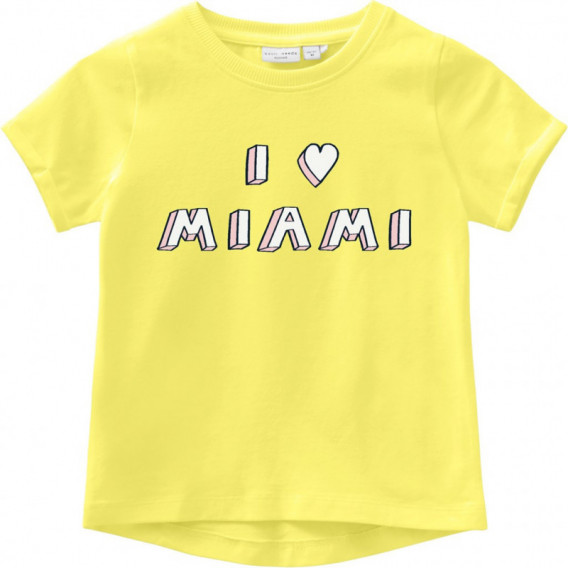 Tricou din bumbac cu imprimeu grafic pentru fete, galben Name it 150334 
