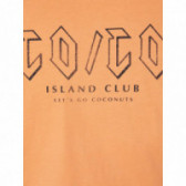 Tricou din bumbac organic, cu imprimeu, pentru fete, portocaliu Name it 150343 4
