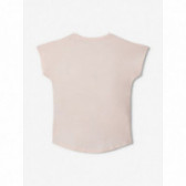 Tricou din bumbac organic, cu imprimeu grafic, pentru fete, roz Name it 150359 3
