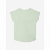 Tricou din bumbac organic cu imprimeu grafic, pentru fete în culoarea mentă Name it 150363 3
