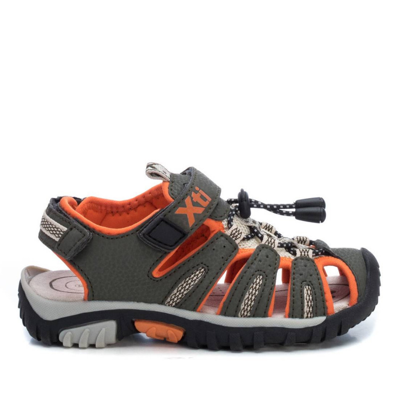 Sandale cu detalii portocalii pentru băieți, gri  150645