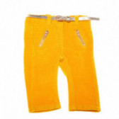 Pantaloni cu curea pentru fete, galbeni KIABI 150656 