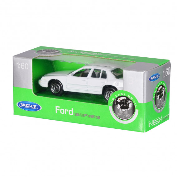 Mașină metalică Ford, albă, la scară 1:60 WELLY 151181 